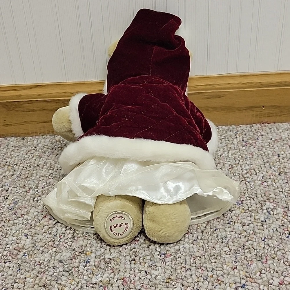 Starbucks Festive Bear Plush with Red and White Outfit 2005